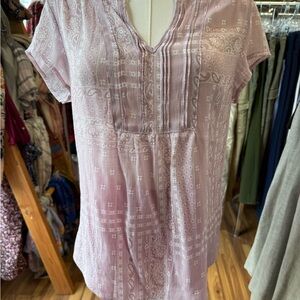 Como Vintage Light Pink Patterned Blouse
